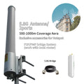 2.4/5.8GHz WiFi WiMAX Dual Band 10dBi Gain 360 Coverage Dipole Fiberglass Omni Antenna for WiFi Signal Booster
