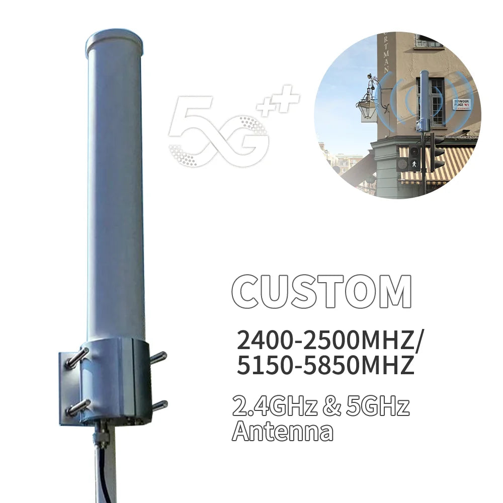 ARRONNA D708211 10dBi Fiberglass Omnidirectional Dipole Antenna 2.4/5.8GHz WiFi WiMAX 4G 5G LTE AP Bridge Repeater