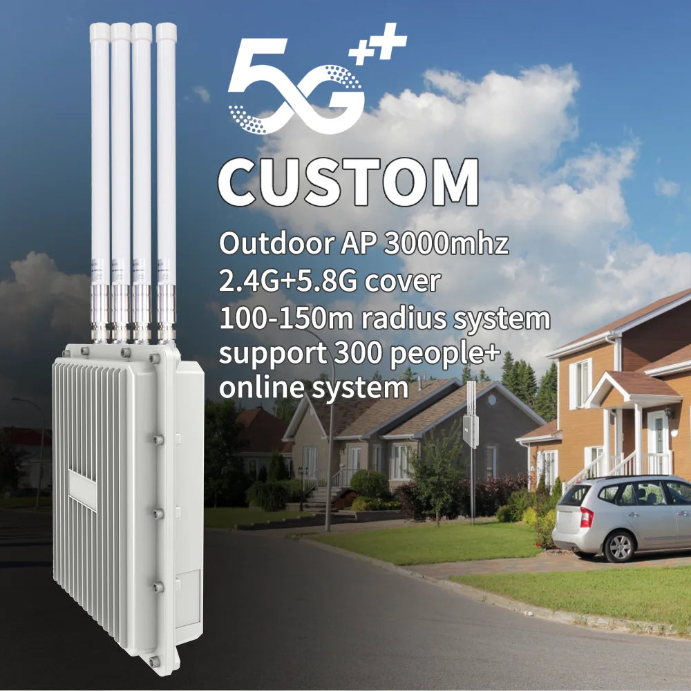 ARRONNA Key ALNA-AX880 Factory OEM 11ax WiFi 6 Outdoor AP with Fiberglass Antenna 3657Mbps 2.4GHz/5.8GHz IPQ Solution 300+ Users
