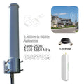 ARRONNA Key Customized 10dBi Waterproof 2.4G 5.8G Dual Band Omni Fiberglass Antenna Outdoor Use Signal Booster Kit N-Type Female
