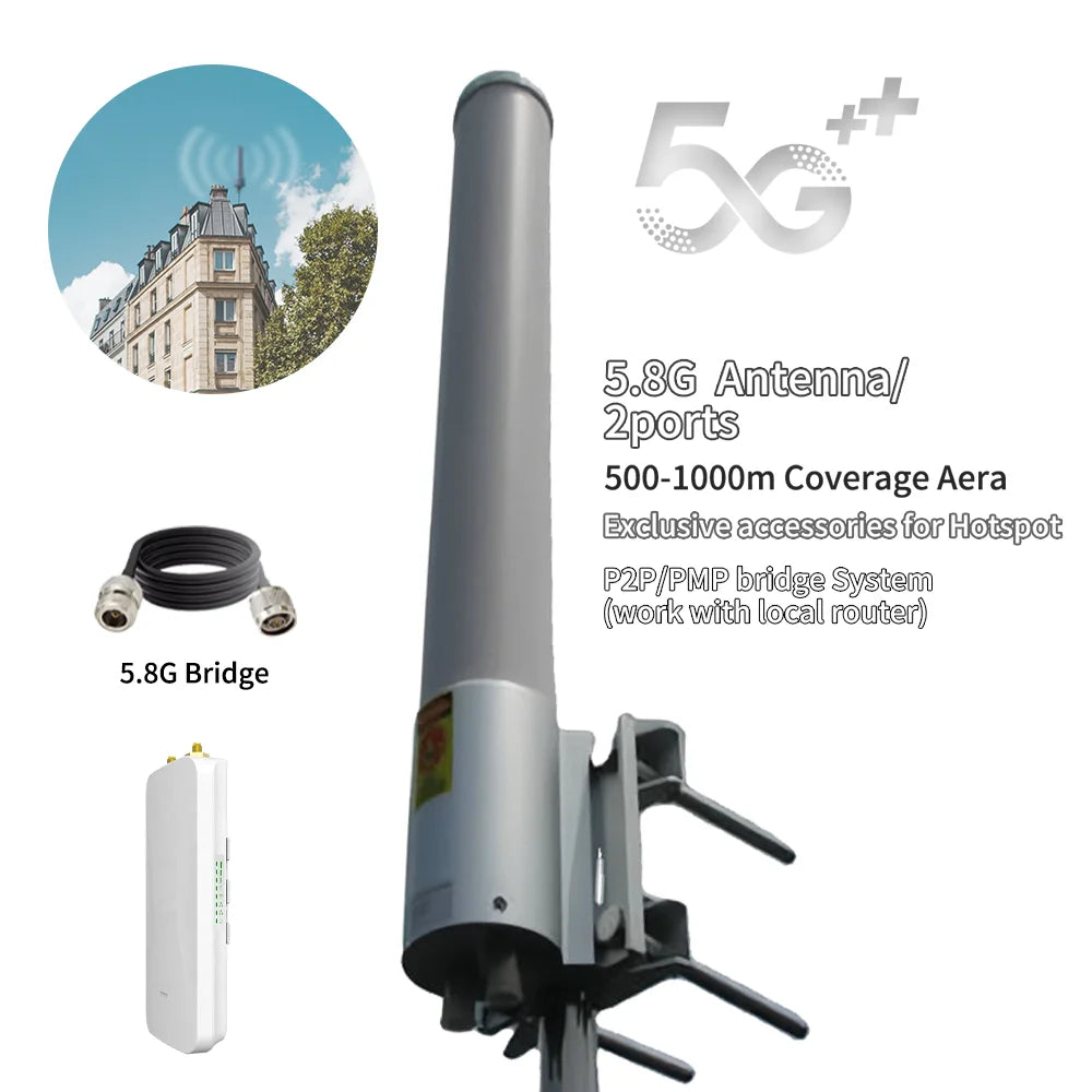 ARRONNA key 10dBi High Gain Low Loss 2.4G 5.8G Dual Band Omni Fiberglass Antenna F/female Connector Bracket Mount Outdoor