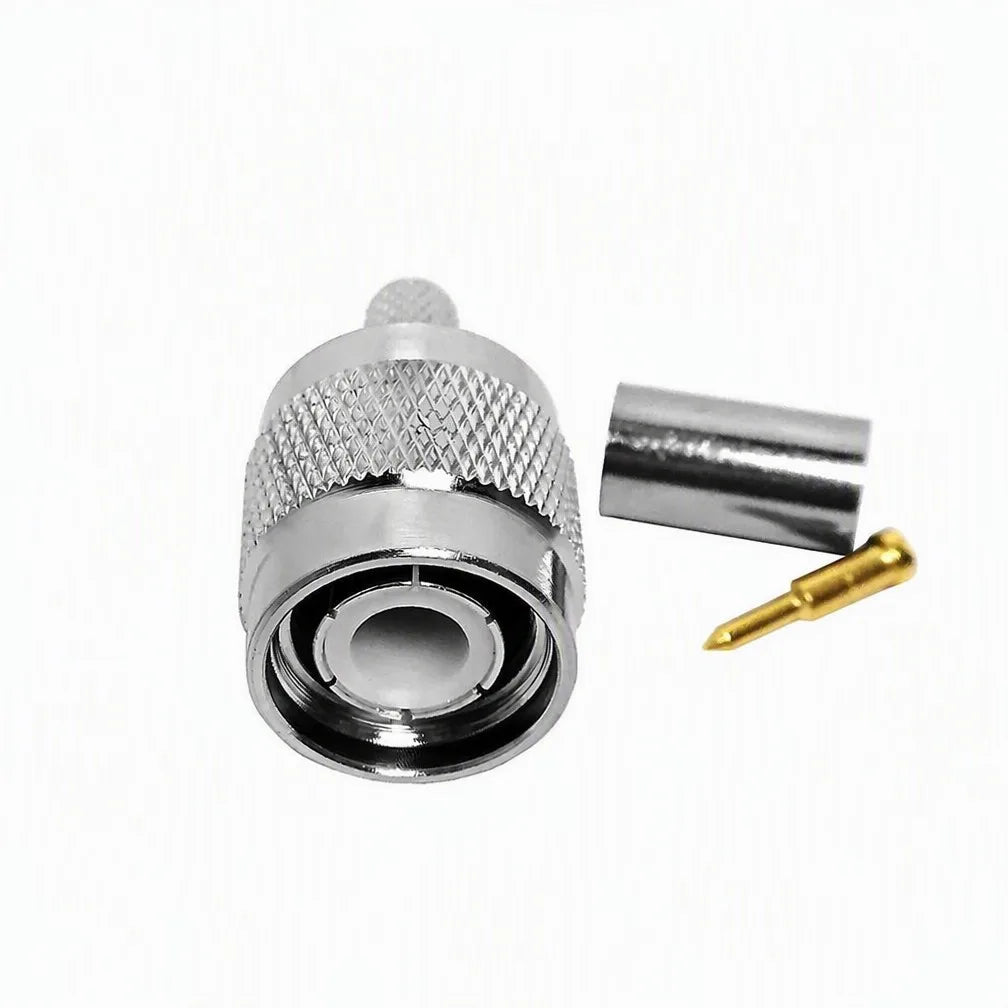 Arronna TNC Male Crimp Connector 50 Ohm RF Coaxial Plug Nickel Plated for RG58 RG142 LMR195