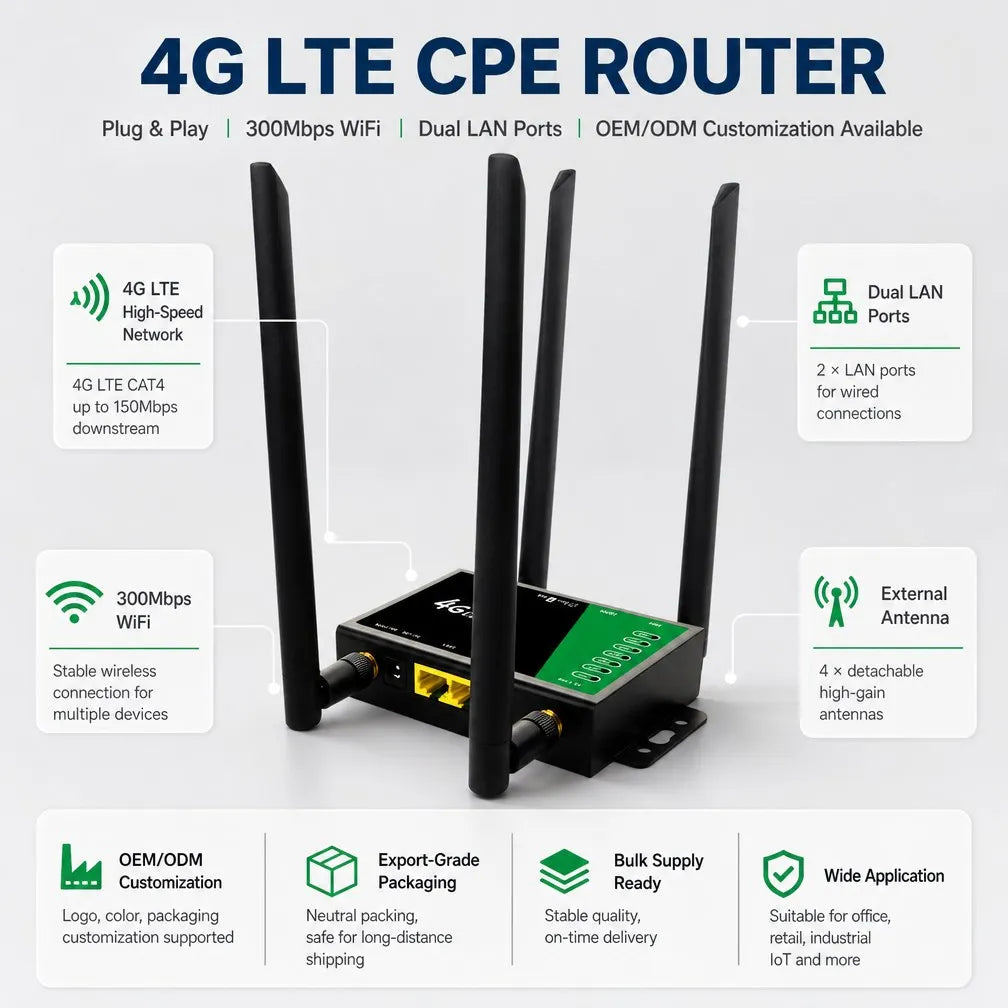 Arronna Enterprise 5G WiFi 6 Router - Gigabit Dual-Band Industrial CPE