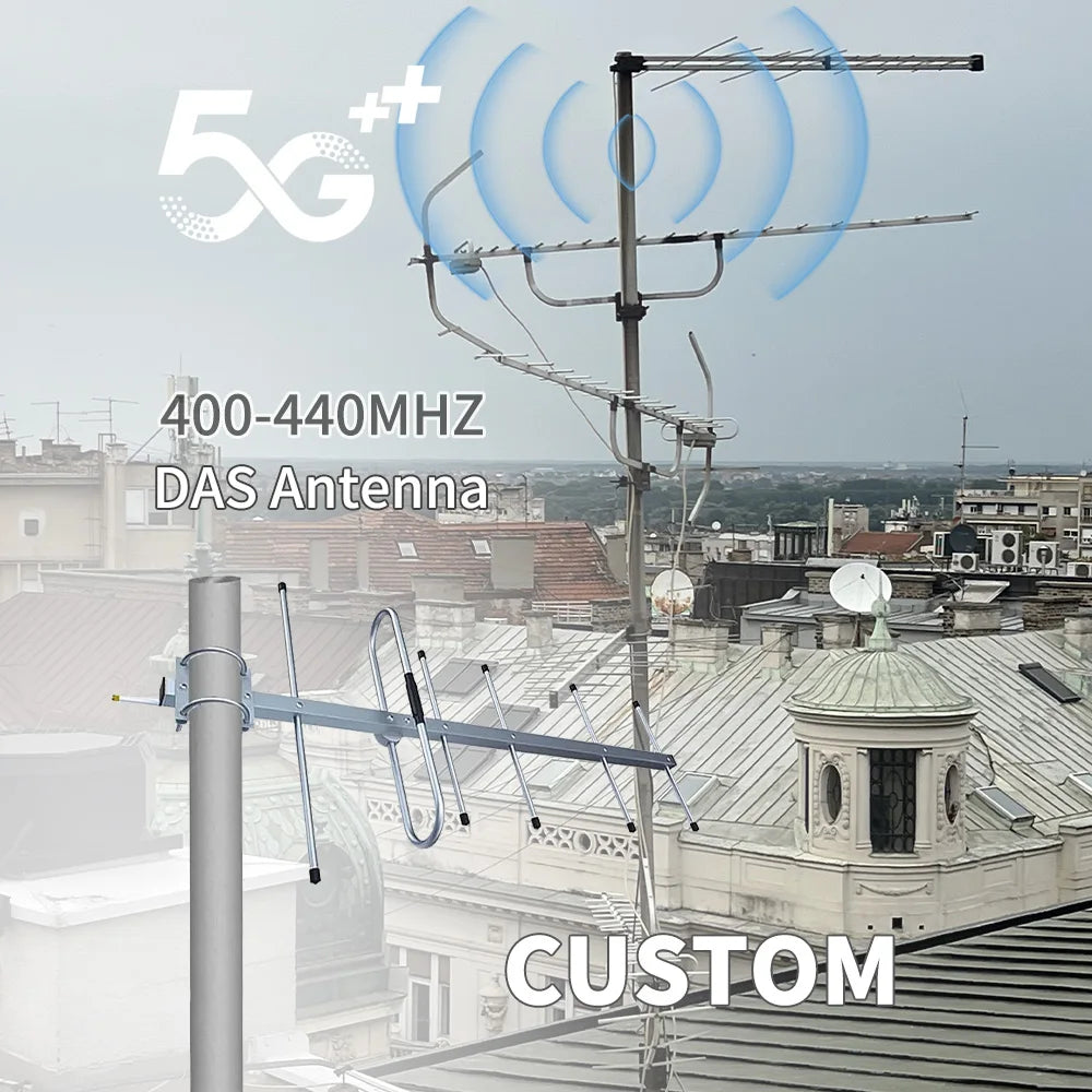DAS Antenna UHF/VHF 433MHz 5dbi Vertical Yagi Antenna Directional Amplifier High Gain Outdoor Waterproof 5G Signal Boosting