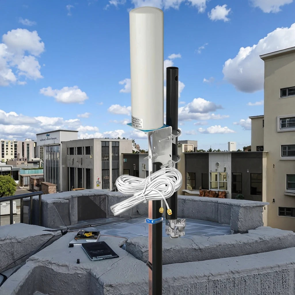 Dual Band 2.4G 5G MIMO WiFi Router Base Station Antenna 20km Range Long Range Outdoor Omni IP67 Rated 10-14dBi Gain for