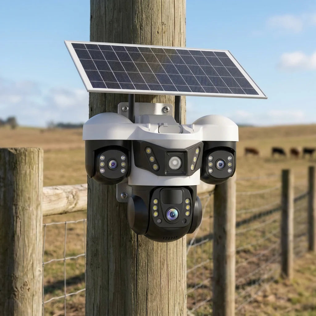 Arronna 4G LTE Solar Powered Wireless CCTV Camera Kit PTZ IP66 H.265 6MP Outdoor Farm