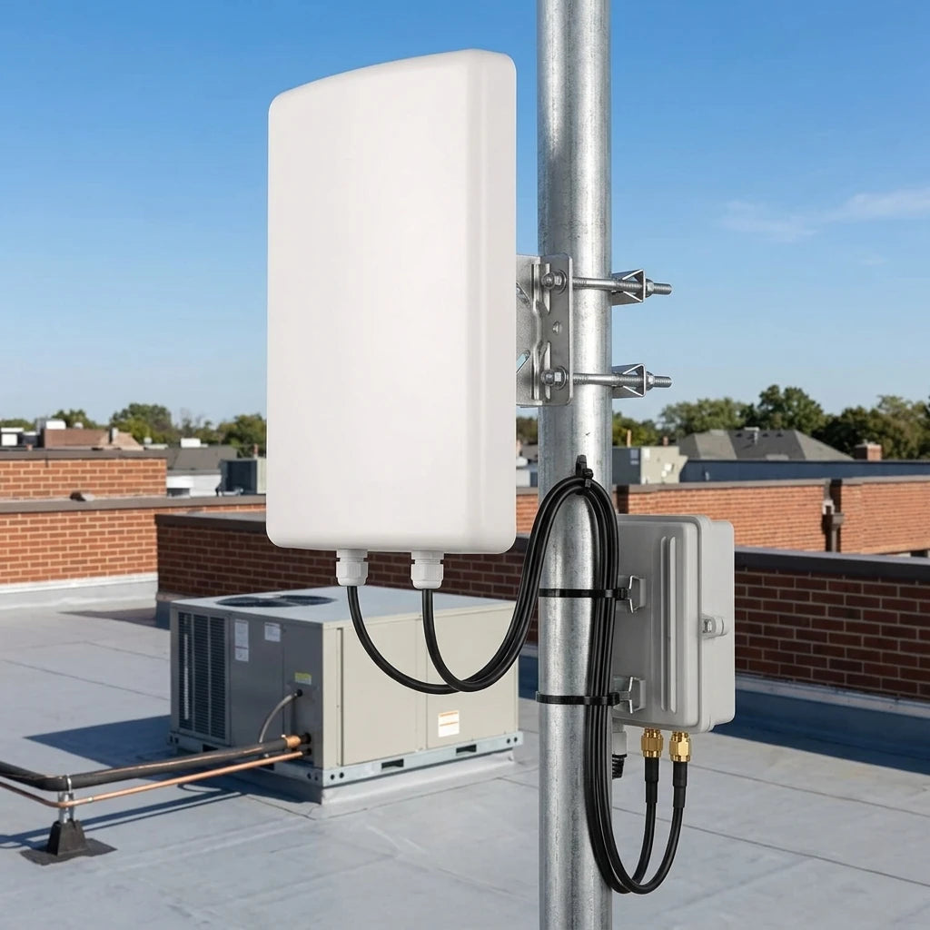 Arronna 5G 4G LTE 2x2 MIMO Outdoor Directional Panel Antenna Dual SMA Male External CPE Antenna 698-3800MHz