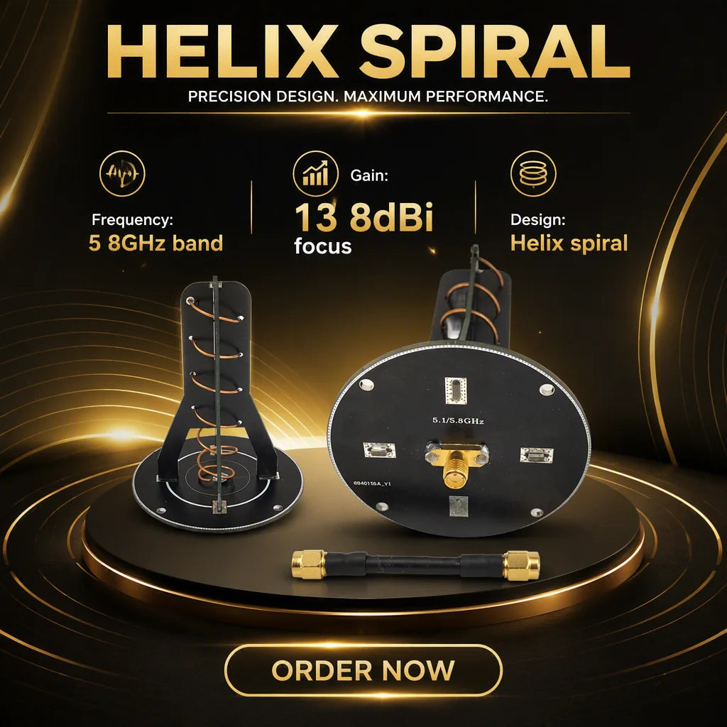 Arronna 5.8GHz 13.8dBi Directional Helix Antenna Circular Polarized LHCP RHCP Video Receiver FPV Goggles Ground Station