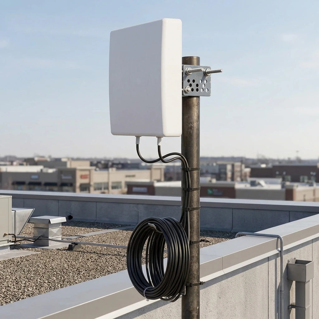 Arronna 3400-3800MHz 5G C-Band Dual Port Outdoor Directional Panel Antenna White Matte