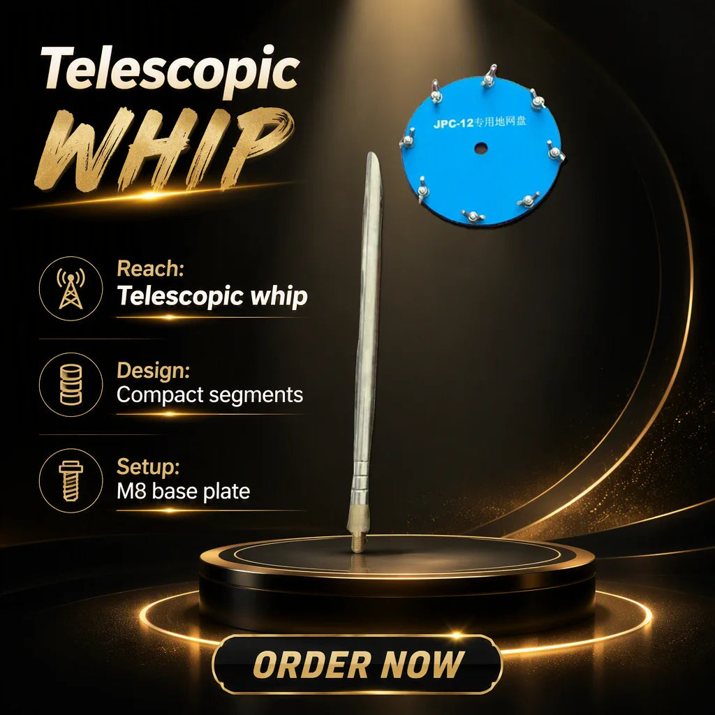 Arronna 5.28m Stainless Steel HF Whip Antenna 3-30MHz N Type with Base Plate for Radio Communication