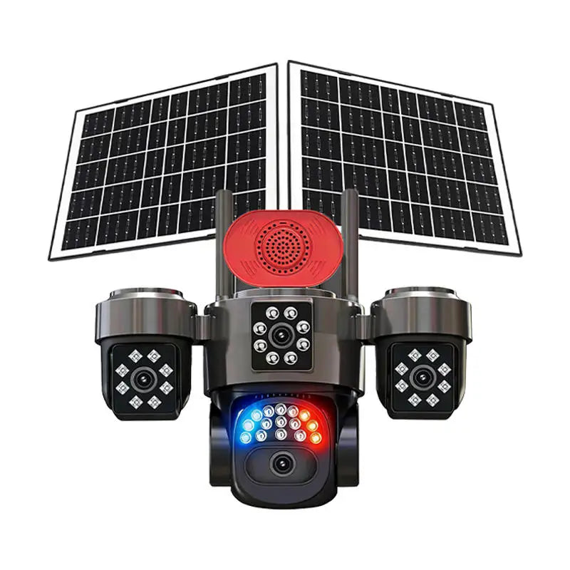 Arronna 4G LTE 20MP AOV 4 Lens Solar PTZ Camera H.265+ Full Color IR IP67 Outdoor