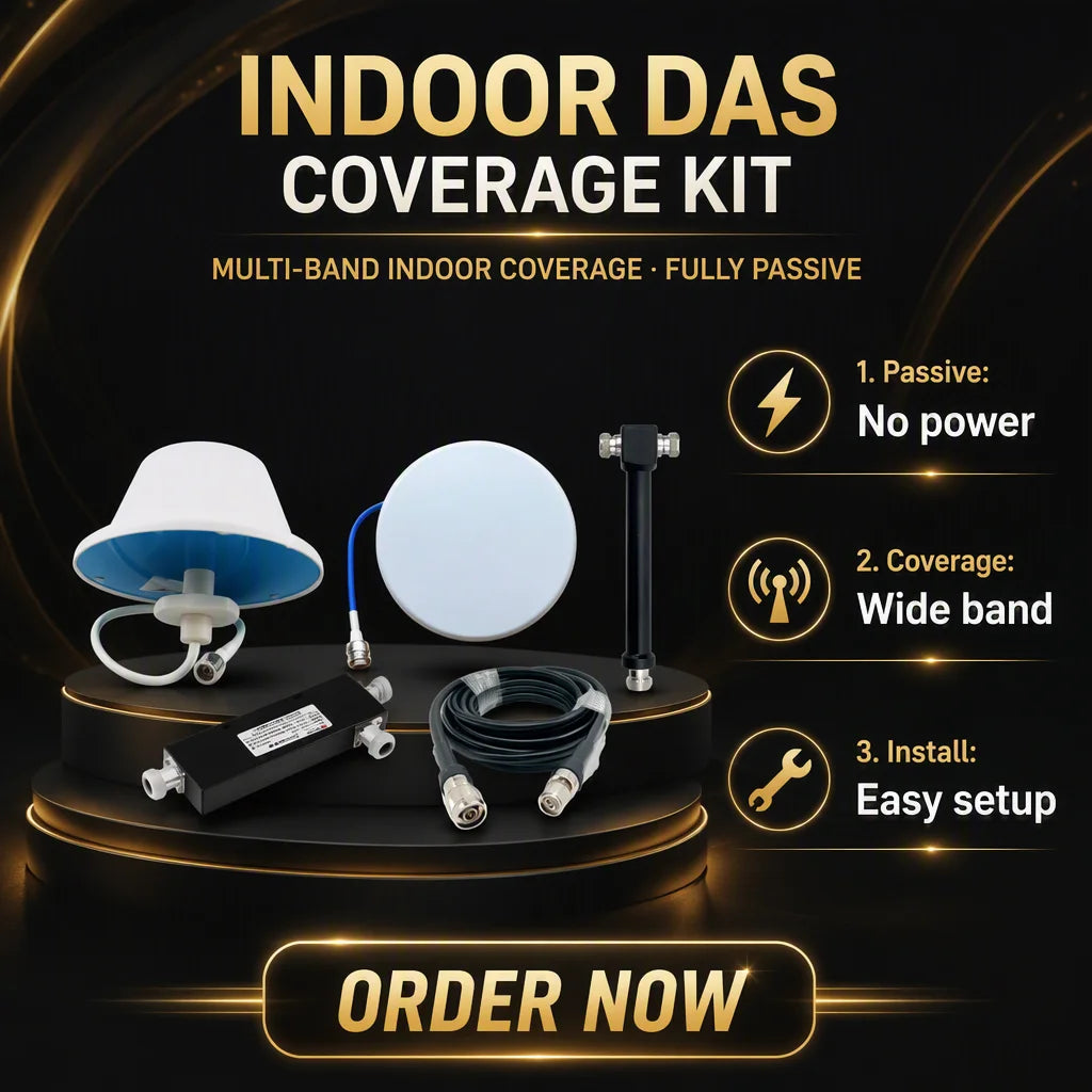 Arronna K1 Indoor DAS Coverage Kit 800-3700MHz Vertical Ceiling Omni Antenna 2Pcs Cavity Splitter Coupler 400-Class 50 Ohm