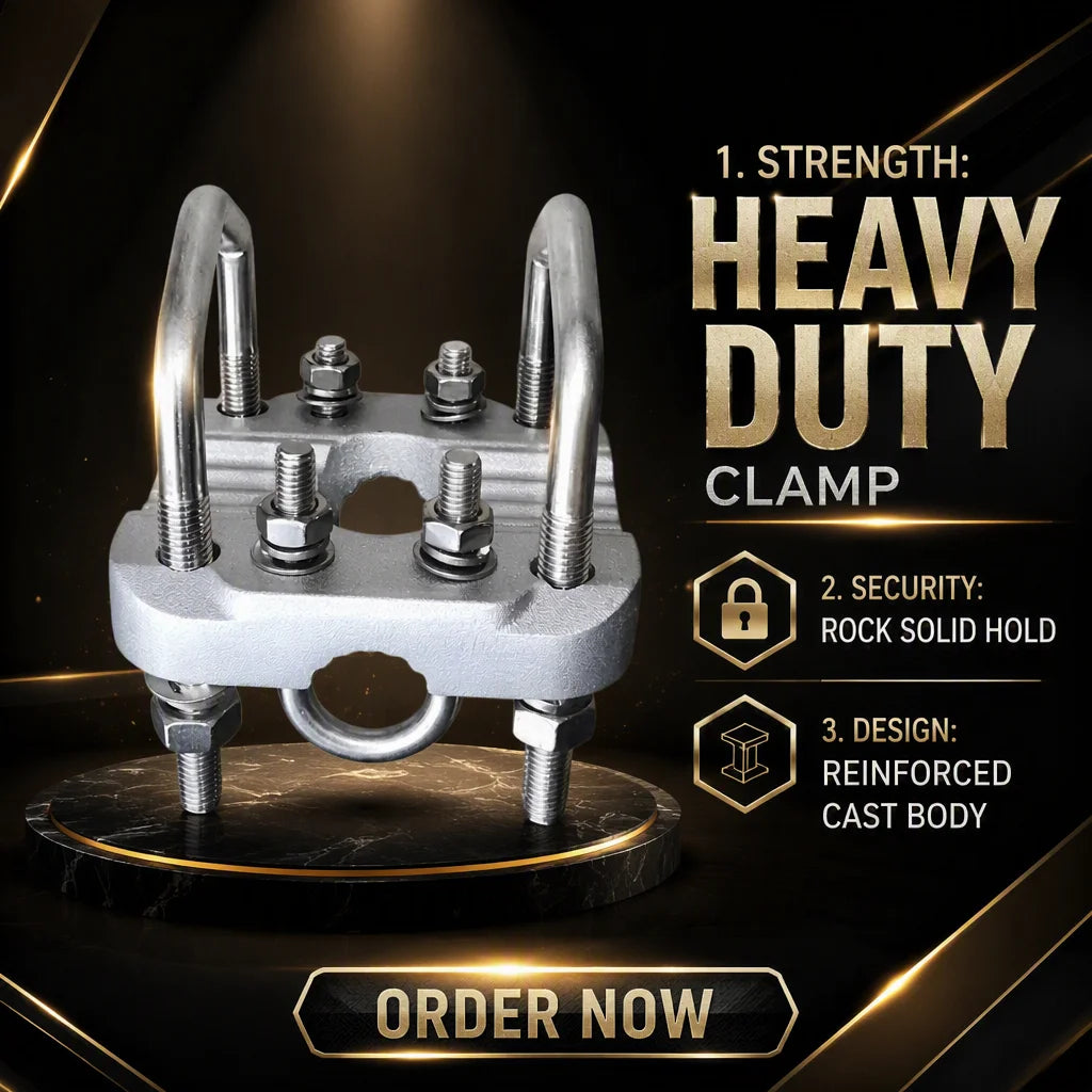 Arronna Heavy Duty Cast Mast Mount Bracket Kit with U Bolts Antenna Installation Hardware