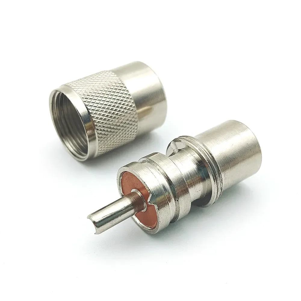 Arronna UHF PL-259 Male Solder RF Coaxial Connector 50 Ohm Nickel Plated for RG213 RG8