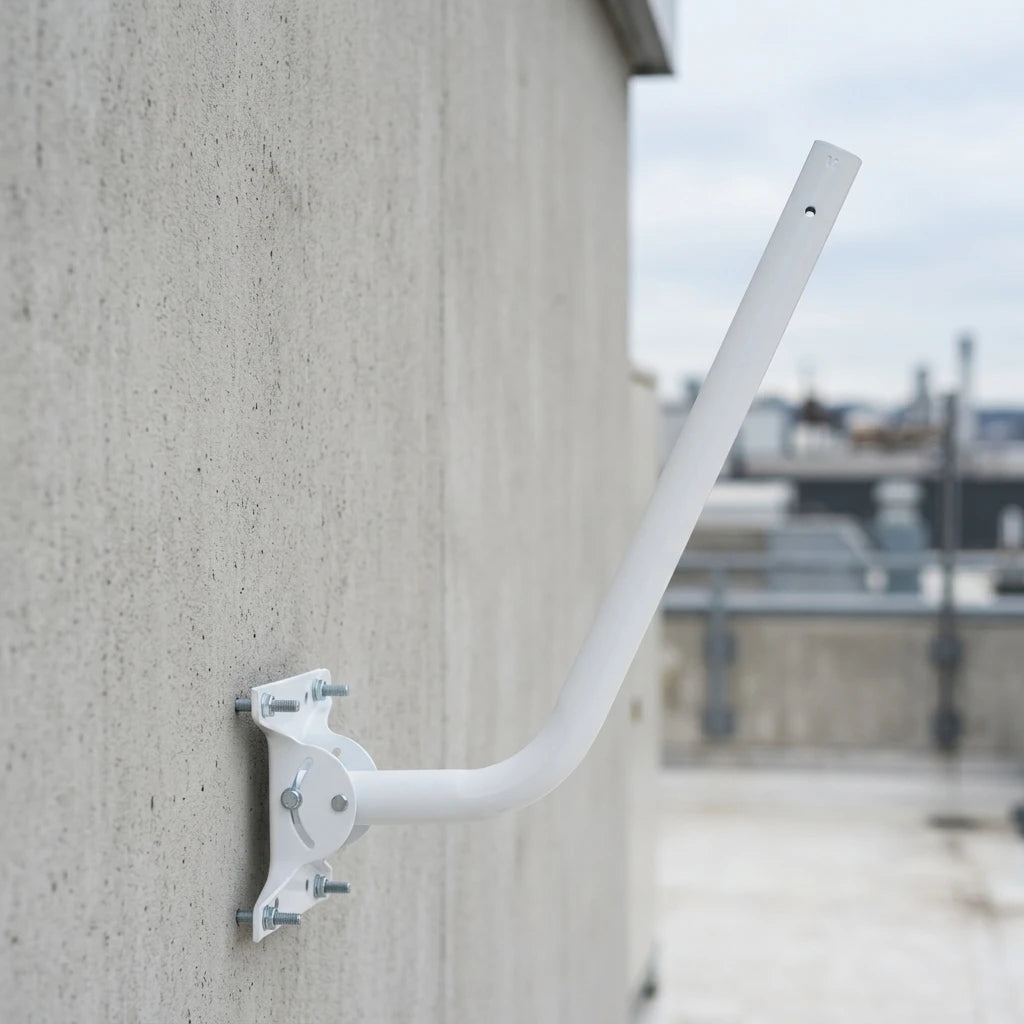 5G Bridge Antenna L Type Wall Mount Bracket 38mm Pole Thickened Steel for Outdoor CPE AP