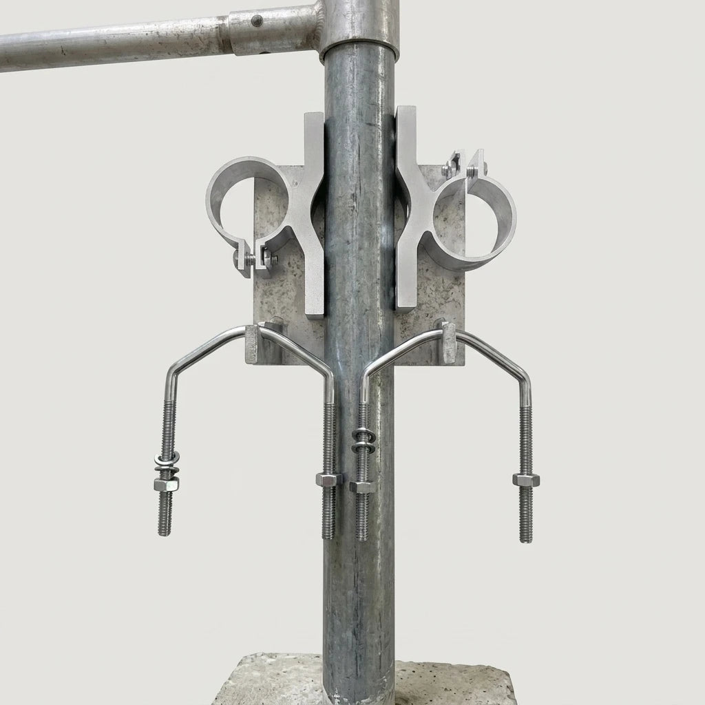 Arronna Base Station Antenna Pole Mount Bracket Kit with Pipe Clamps and U Bolts Galvanized