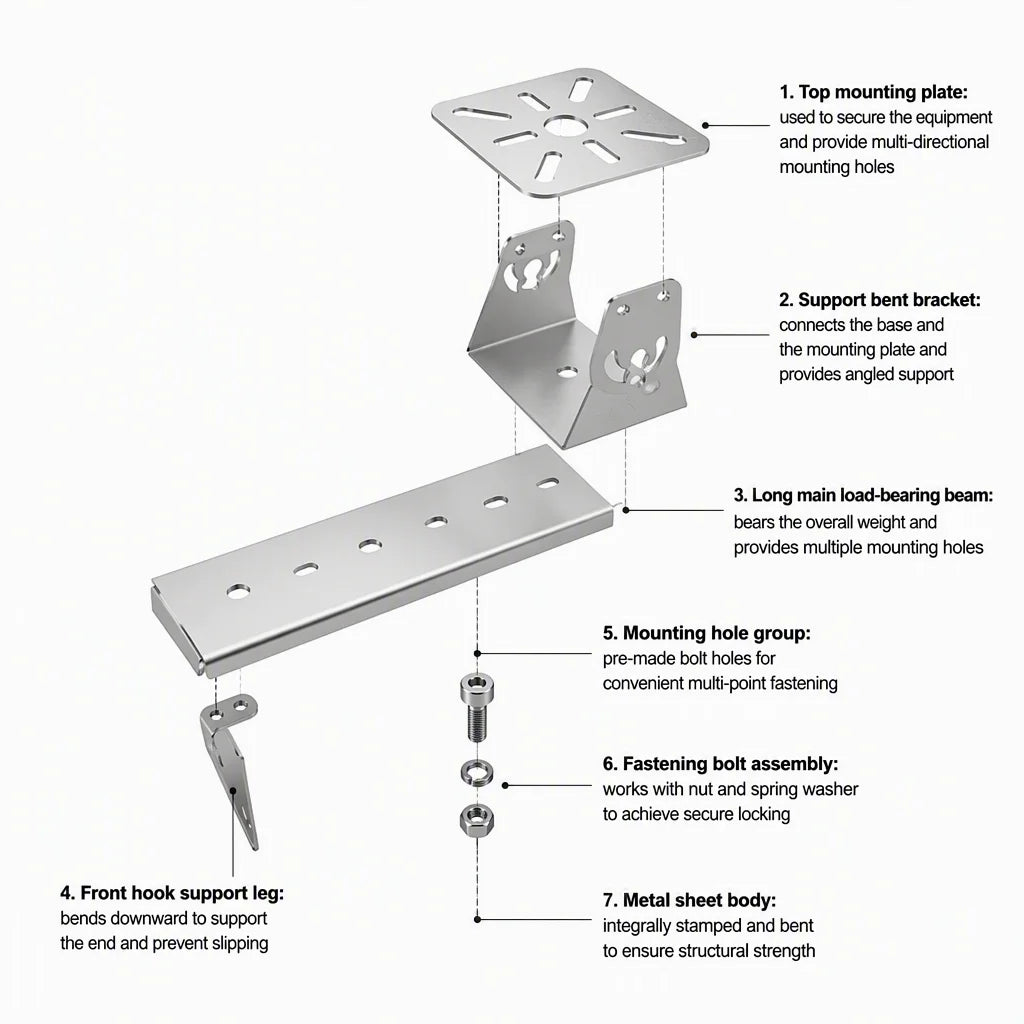 RFID Antenna Universal Adjustable Mounting Bracket Pole Clamp Kit for Outdoor Reader Antenna