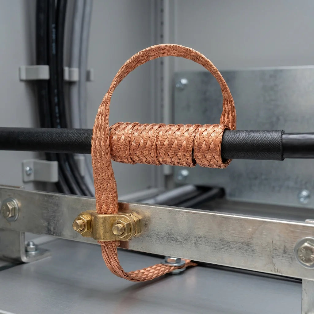 Arronna RF Coaxial Earthing Kit Universal Copper Strap Type for Telecom Cable Grounding