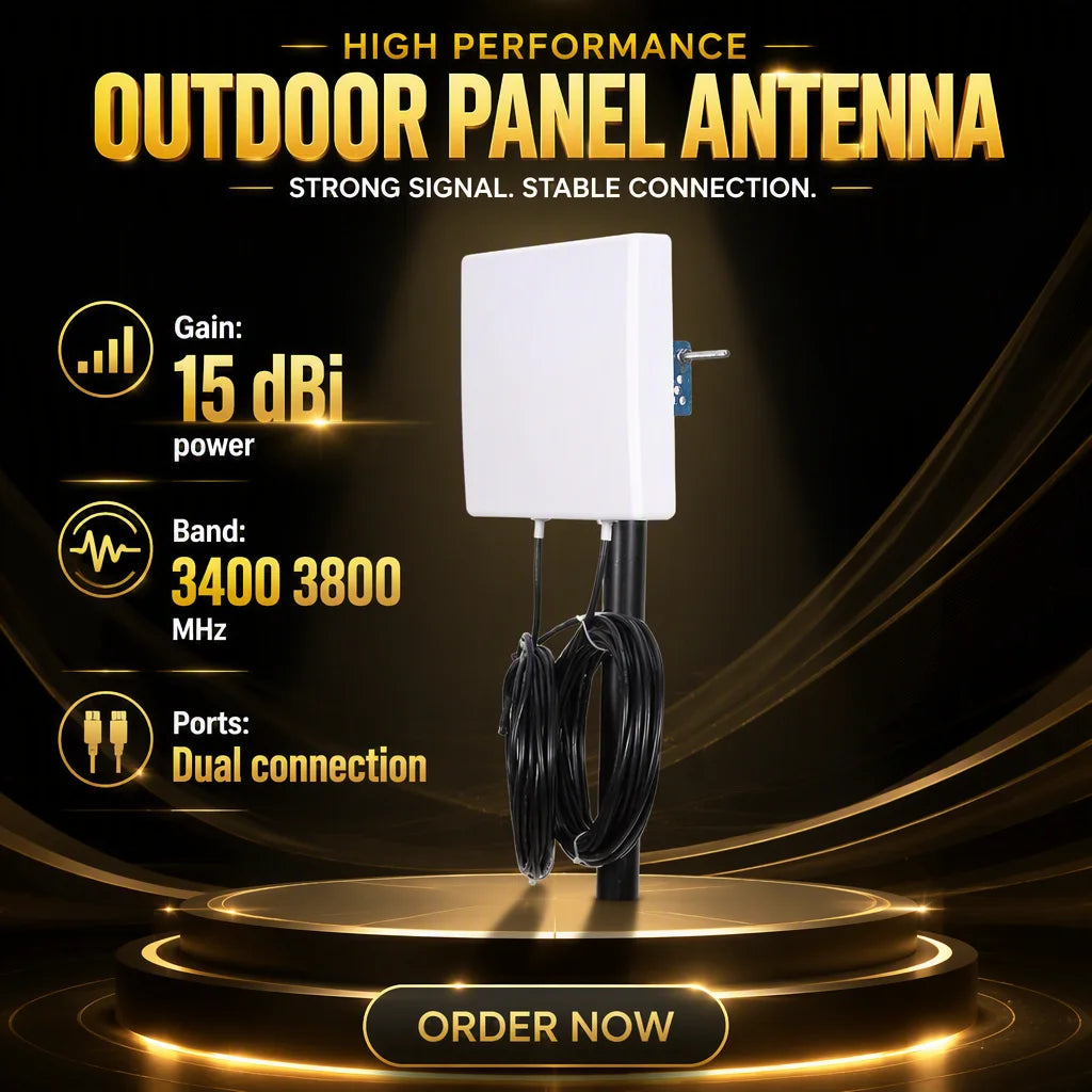 Arronna 3400-3800MHz 5G C-Band Dual Port Outdoor Directional Panel Antenna White Matte
