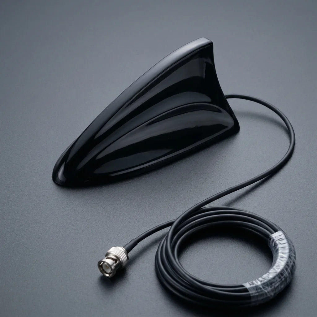 Arronna UHF 400-470MHz Vehicle Shark Fin Antenna Two Way Radio Roof Mount High Gloss Black