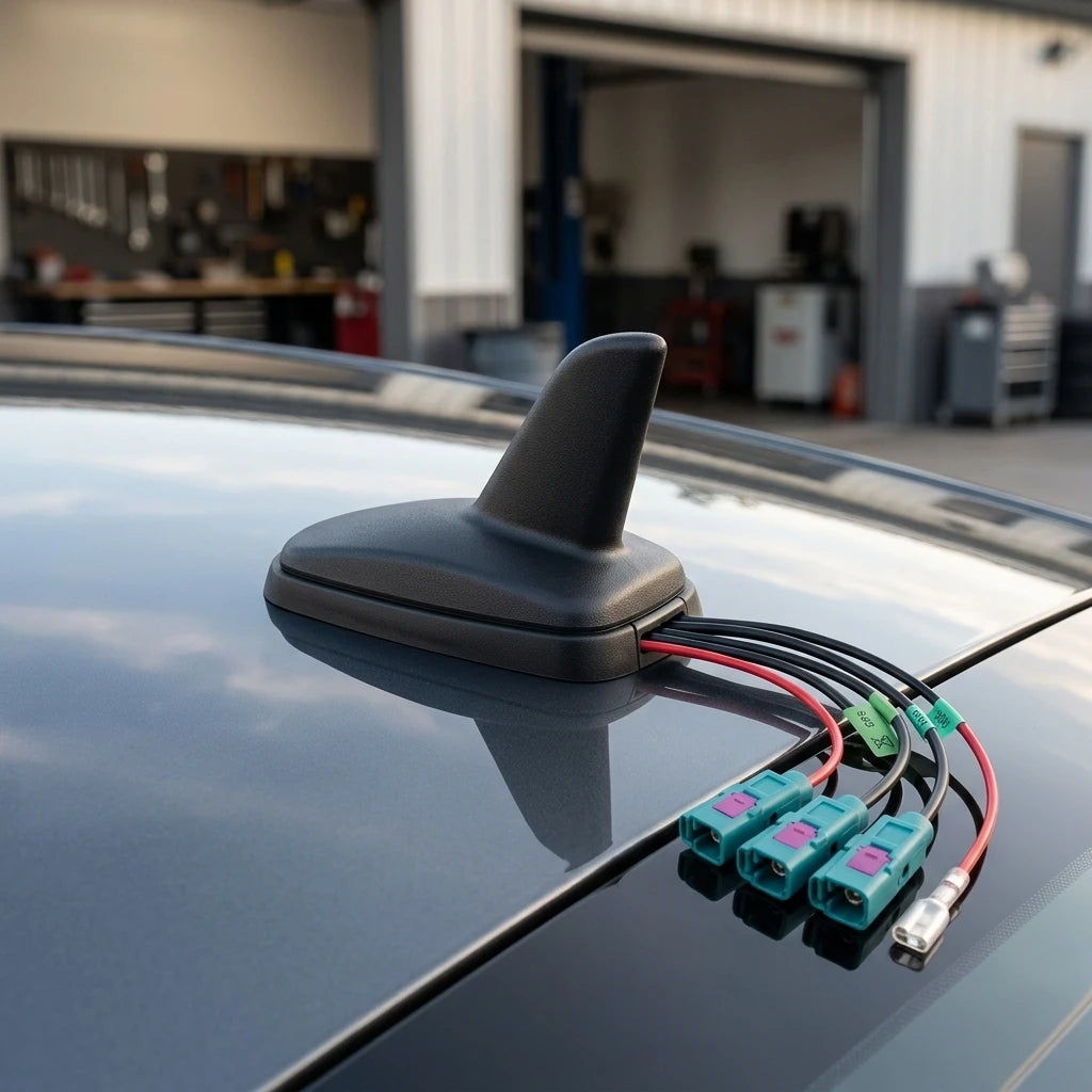 Arronna 4-in-1 Car Roof Shark Fin Combination Antenna GPS 4G DAB FM AM FAKRA Female Vehicle Aerial