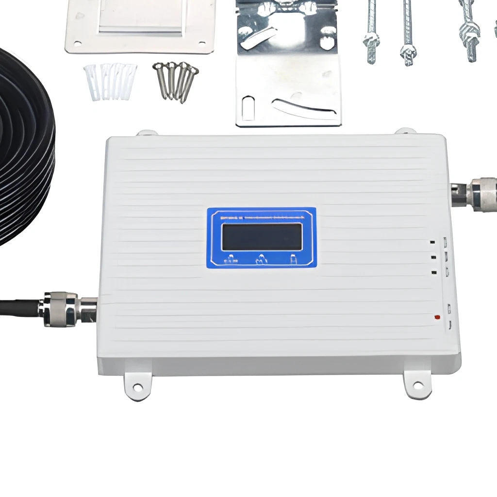 Arronna Tri Band Signal Booster Kit 900/1800/2100MHz Repeater with Outdoor and Indoor Antenna