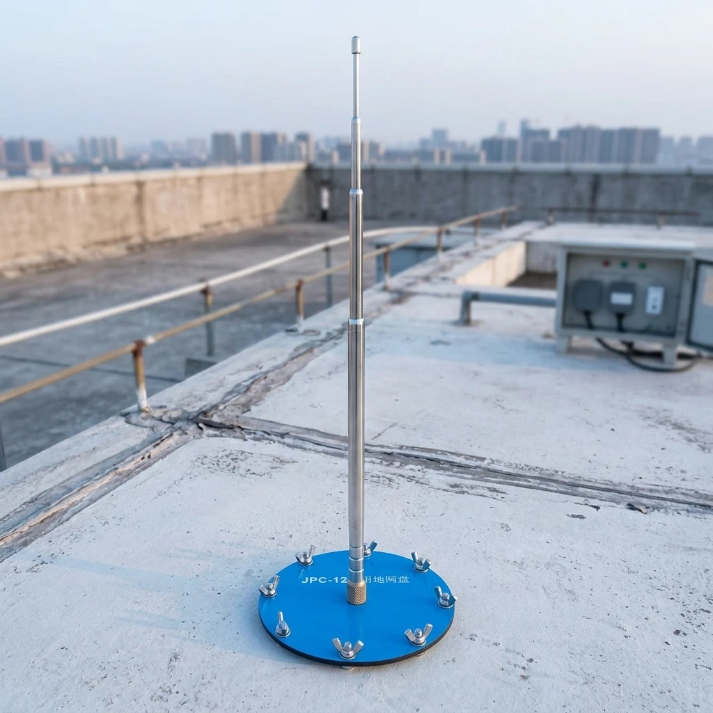 Arronna 5.28m Stainless Steel HF Whip Antenna 3-30MHz N Type with Base Plate for Radio Communication