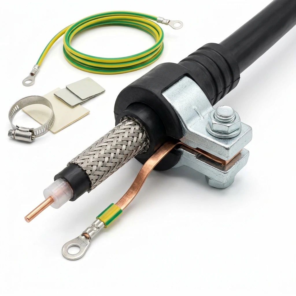Arronna RG8 Cable Communication Grounding Kit with Clamp Ground Wire Set