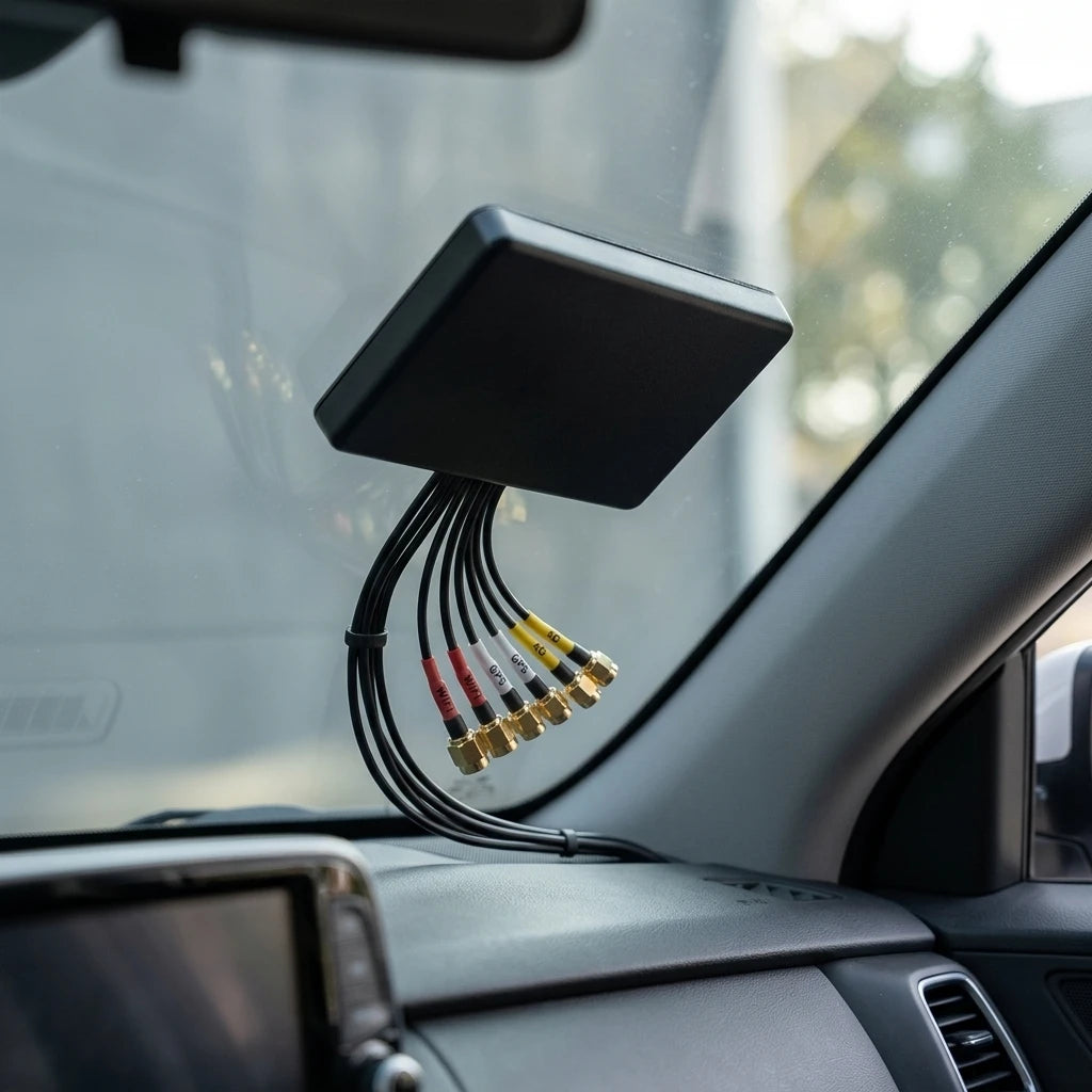 Arronna 5-in-1 4G 5G Full Band Vehicle Adhesive Mount Antenna Multi Band MIMO GPS WiFi Comm Roof Panel