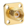 Arronna SMA Female 4 Hole Flange RF Coaxial Connector Jack 50 Ohm Gold Plated Panel Mount