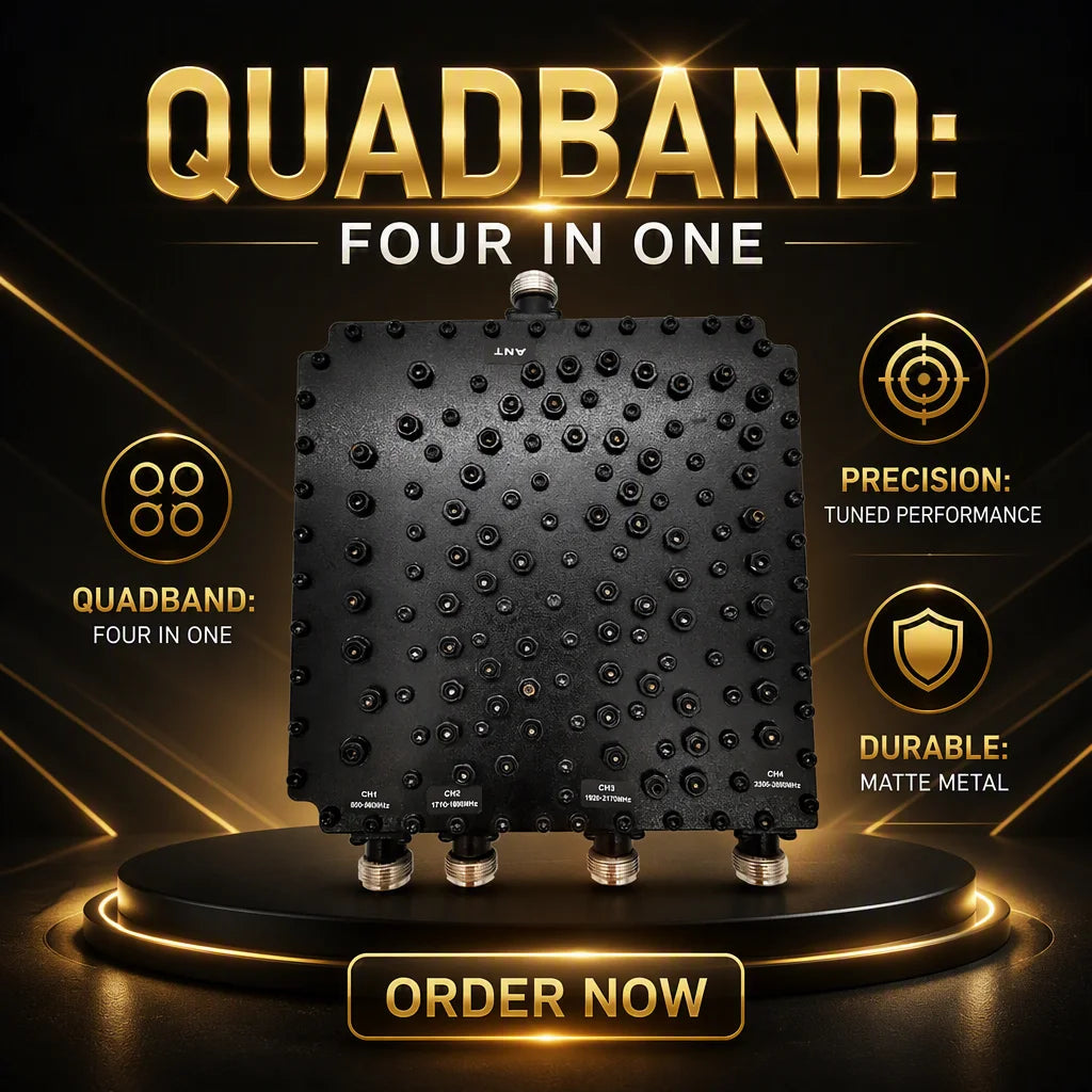 Arronna Quad-Band RF Combiner Quadplexer 4 Channel N Female 800-960 1710-1880 1920-2170 2500-2690 MHz
