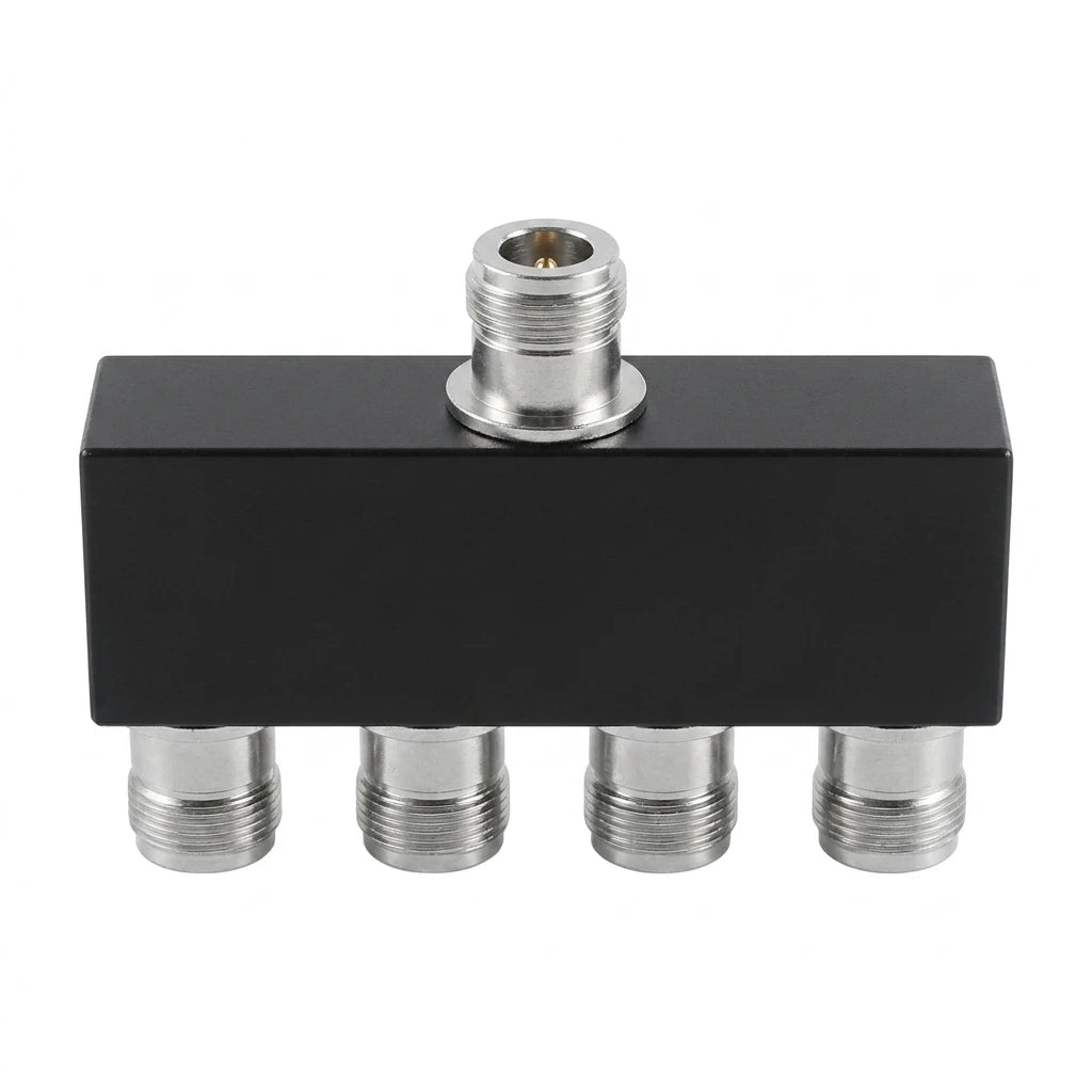 Arronna 800-2500MHz 4-Way Cavity RF Power Splitter Divider N Female 50 Ohm Signal Distribution