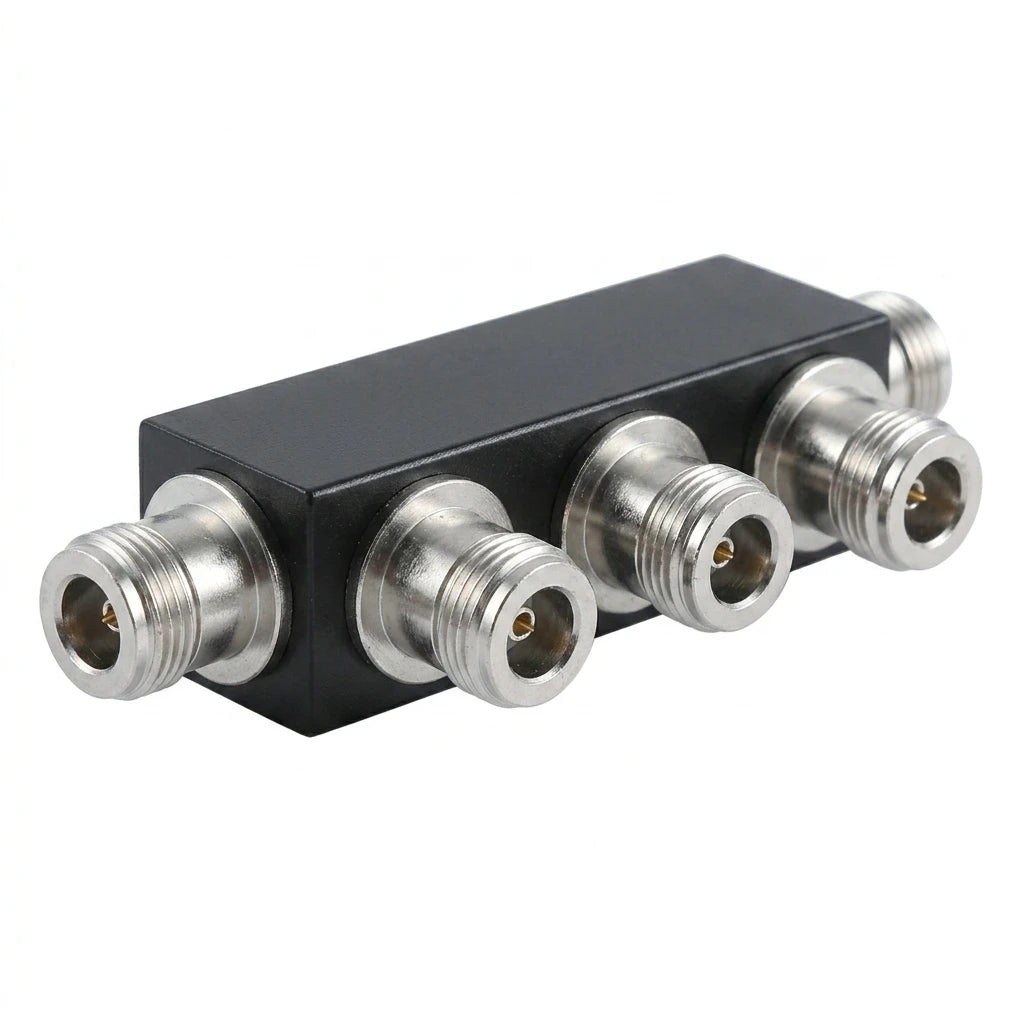 Arronna 800-2500MHz 4-Way Cavity RF Power Splitter Divider N Female 50 Ohm Signal Distribution