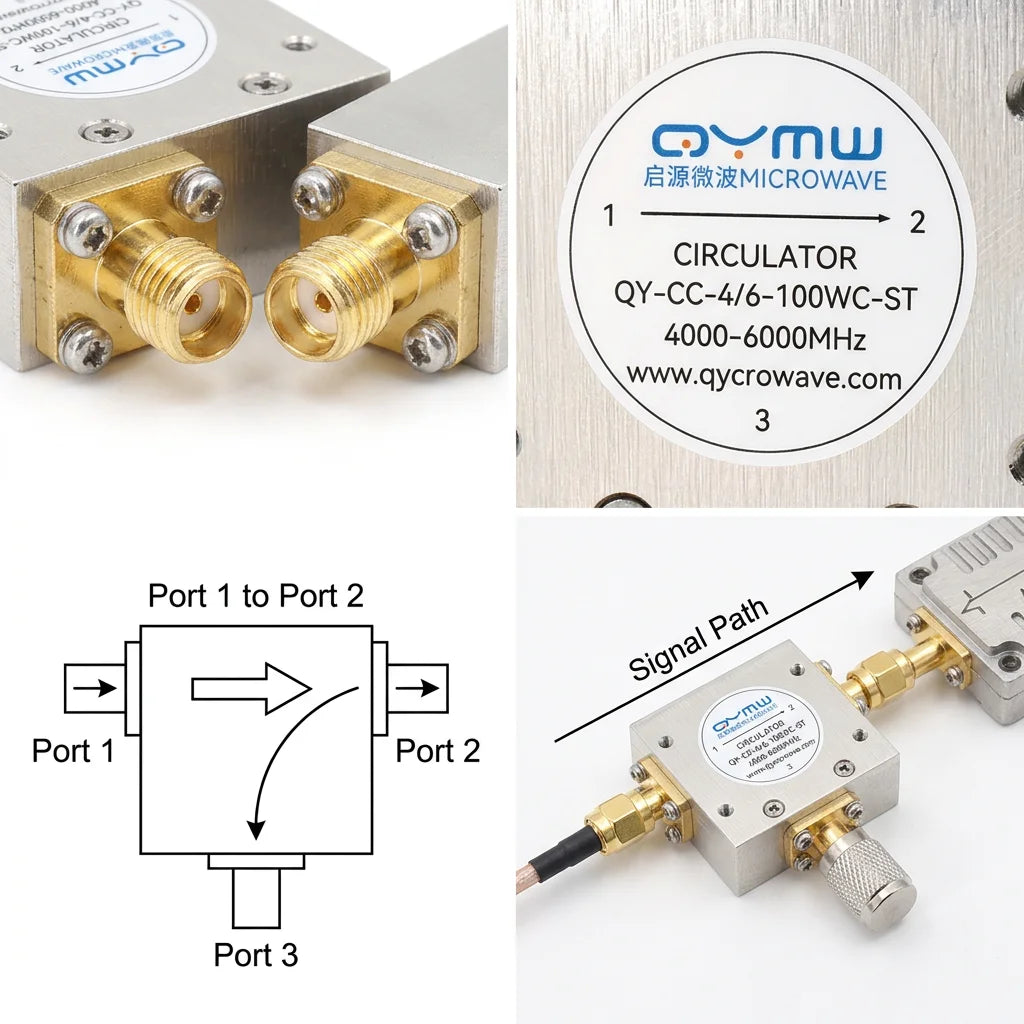 Arronna 4-6GHz C Band 100W RF Circulator 3 Port SMA Female Coaxial Circulator Base Station Grade