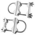 Arronna Double Antenna Mast Clamp Kit V Jaw with U Bolts Zinc Plated Set of 2