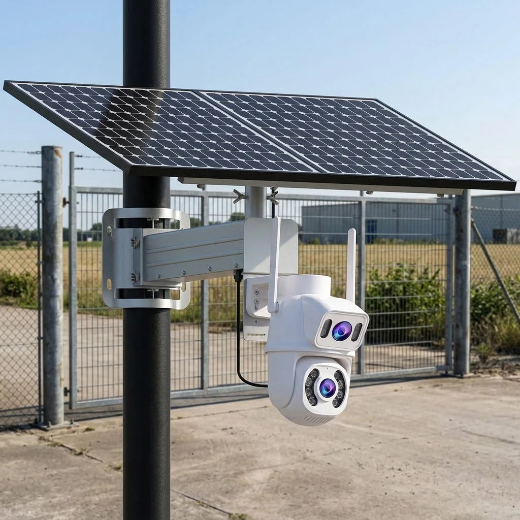 Arronna Solar Dual Lens PTZ Security Camera 3MP+3MP Outdoor Wireless POE 5X Zoom