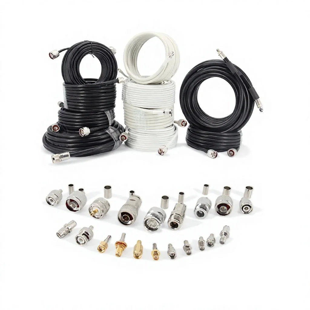 Low Loss 50 Ohm Coaxial Cable 15m N Male to N Male 400-Class Feed Line for Outdoor Antenna Long Distance Run
