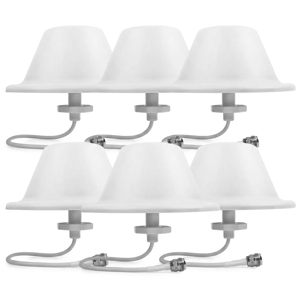 Arronna Indoor WiFi 500m2 Coverage Kit 6-Pack Ceiling Antenna 2.4GHz DAS Omni White Dome N Female
