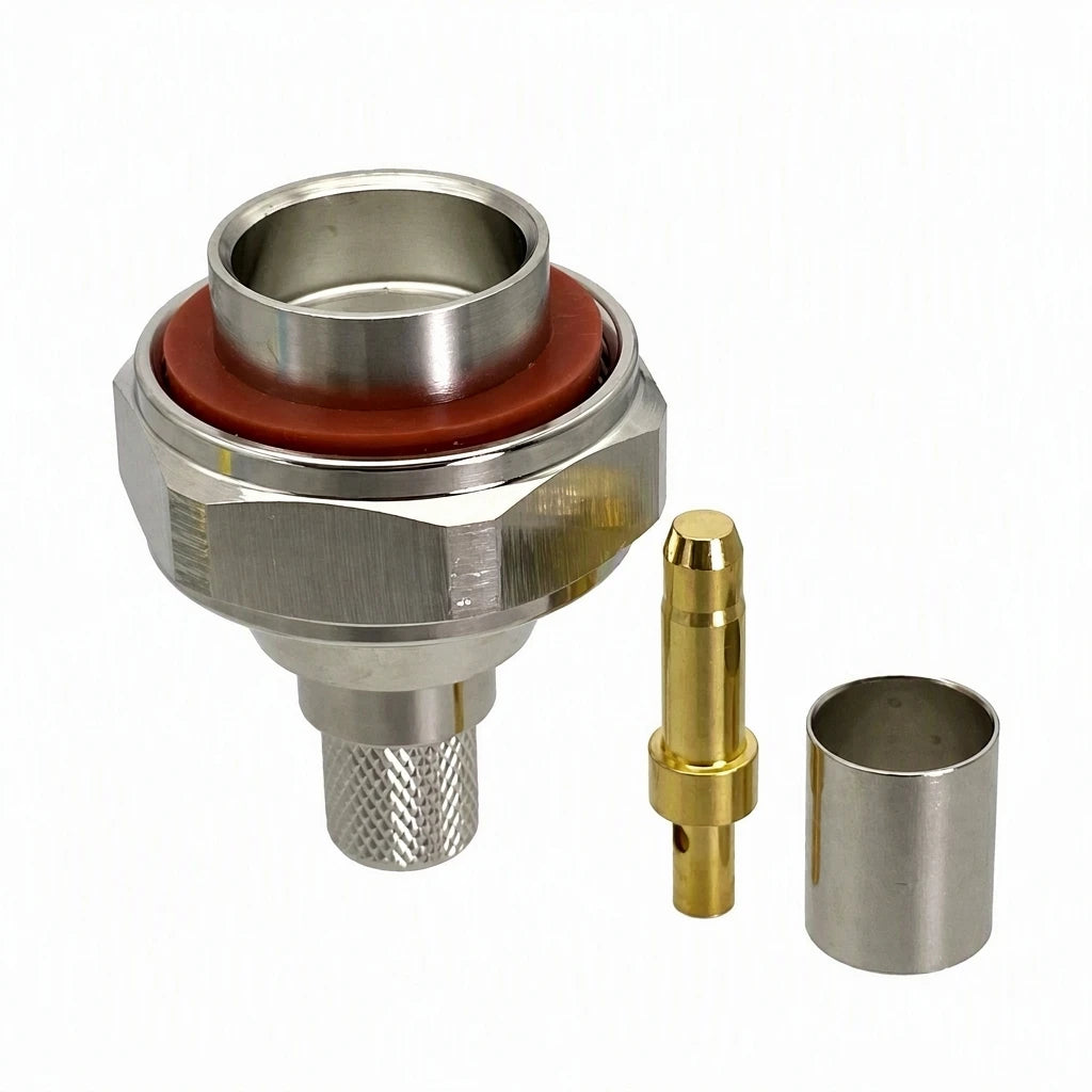 Arronna 7/16 DIN Male Crimp RF Connector 50 Ohm Straight Coaxial Plug for LMR400 RG8 Cable