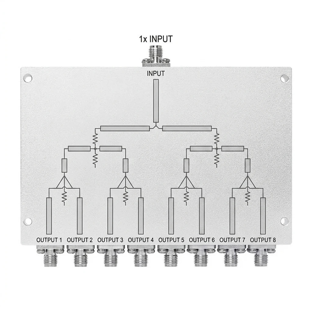 Arronna 698-2700MHz 8 Way Microstrip Power Splitter SMA Female Wilkinson Divider DAS