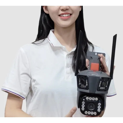 Arronna Dual Lens 4G LTE Solar PTZ Camera 2MP H.265 IP66 WiFi Outdoor Security