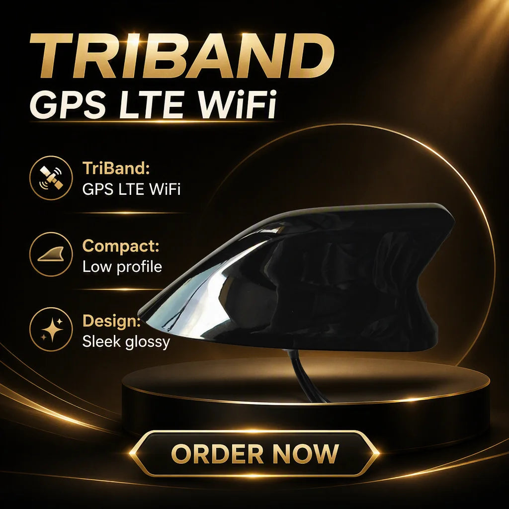 Arronna 3-in-1 Vehicle Combo Antenna GPS LTE WiFi Screw Mount Roof Shark Fin for Car Navigation and Telematics