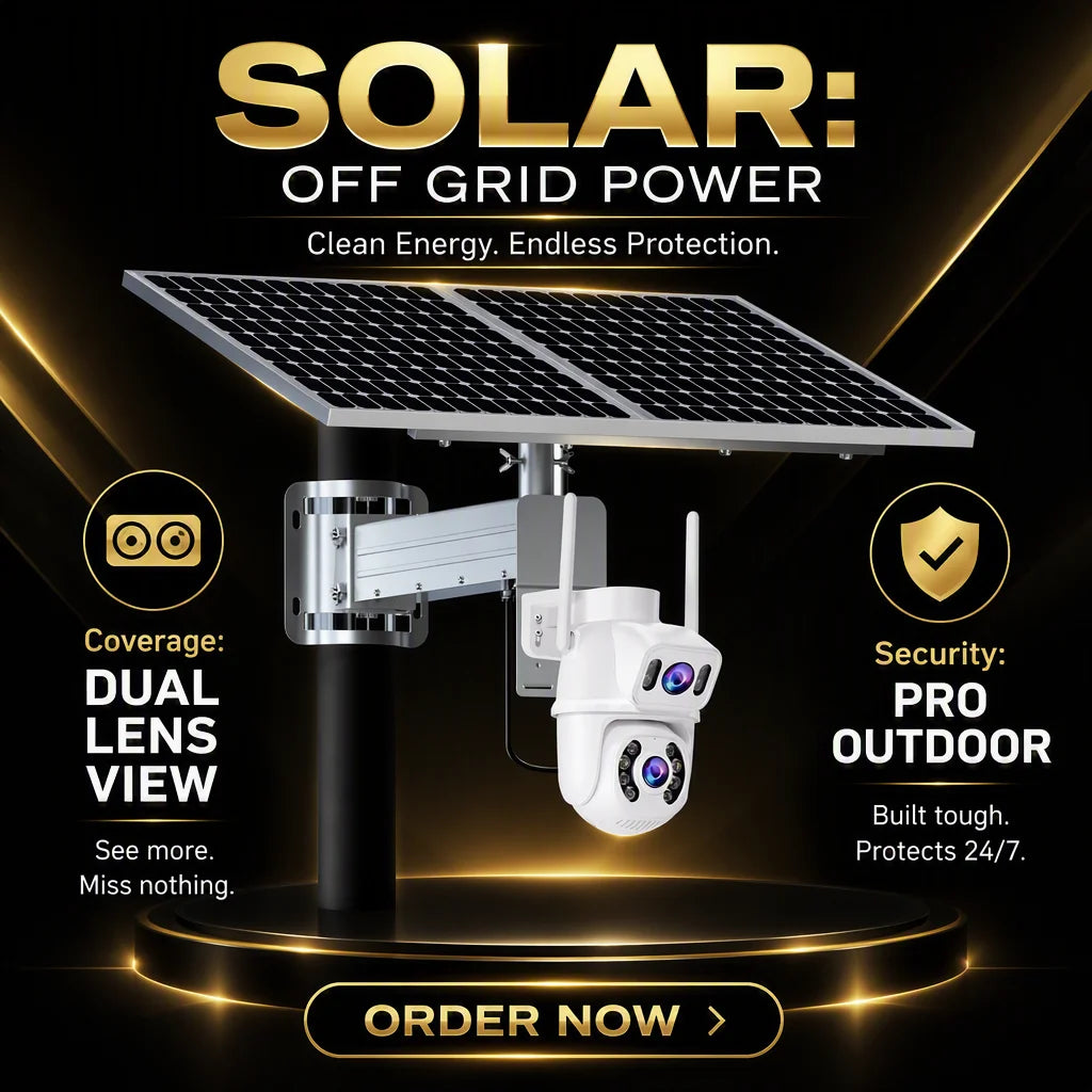 Arronna Solar Dual Lens PTZ Security Camera 3MP+3MP Outdoor Wireless POE 5X Zoom