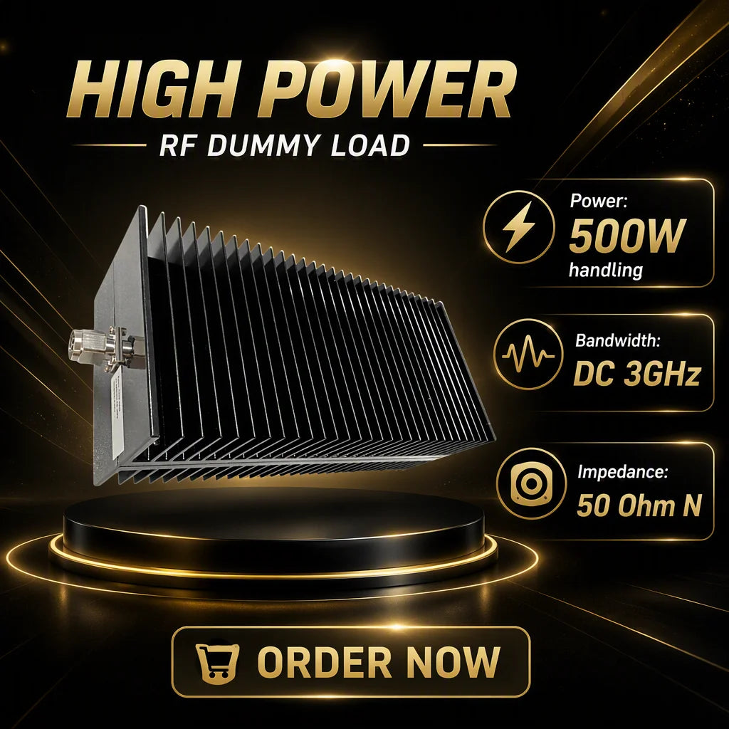 Arronna 500W RF Dummy Load N Male 50 Ohm DC-3GHz High Power RF Termination Load