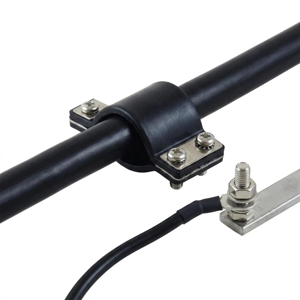 Arronna Coaxial Cable Grounding Kit 1m Tinned Copper Ground Wire with Ring Terminal Strap
