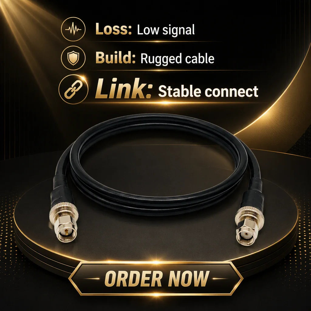 Arronna 5m 400-Class Low Loss Coax Jumper Cable N Male to RP-SMA Male for 4G 5G Antenna Feeder Extension