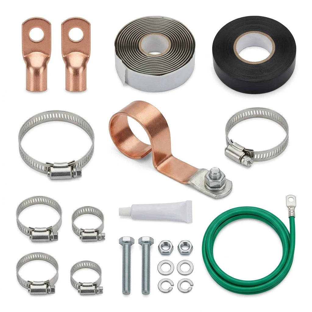 Arronna RG8 Cable Communication Grounding Kit with Clamp Ground Wire Set
