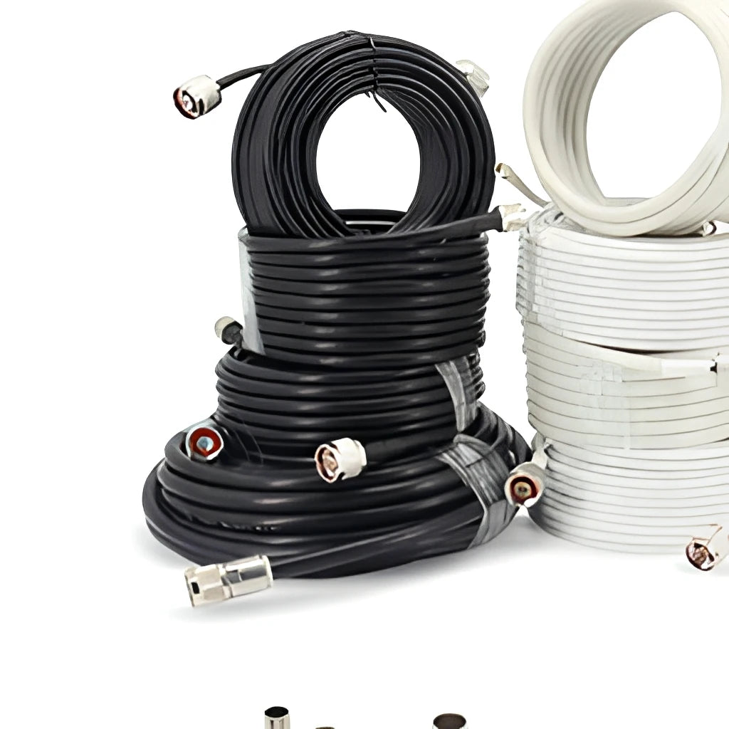 Low Loss 50 Ohm Coaxial Cable 15m N Male to N Male 400-Class Feed Line for Outdoor Antenna Long Distance Run