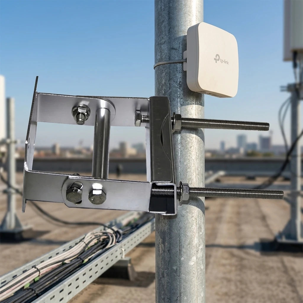 Antenna Pole Mount Clamp Bracket 40-80mm for Outdoor Antenna WiFi Bridge Base Station Installation