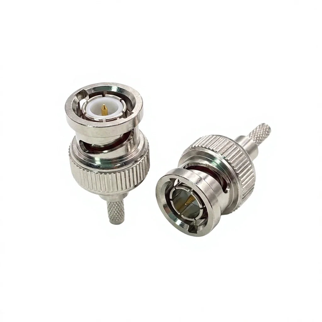Arronna BNC Male Crimp Plug Coaxial Connector 50 Ohm Nickel Plated for RG58 RG142 Cable